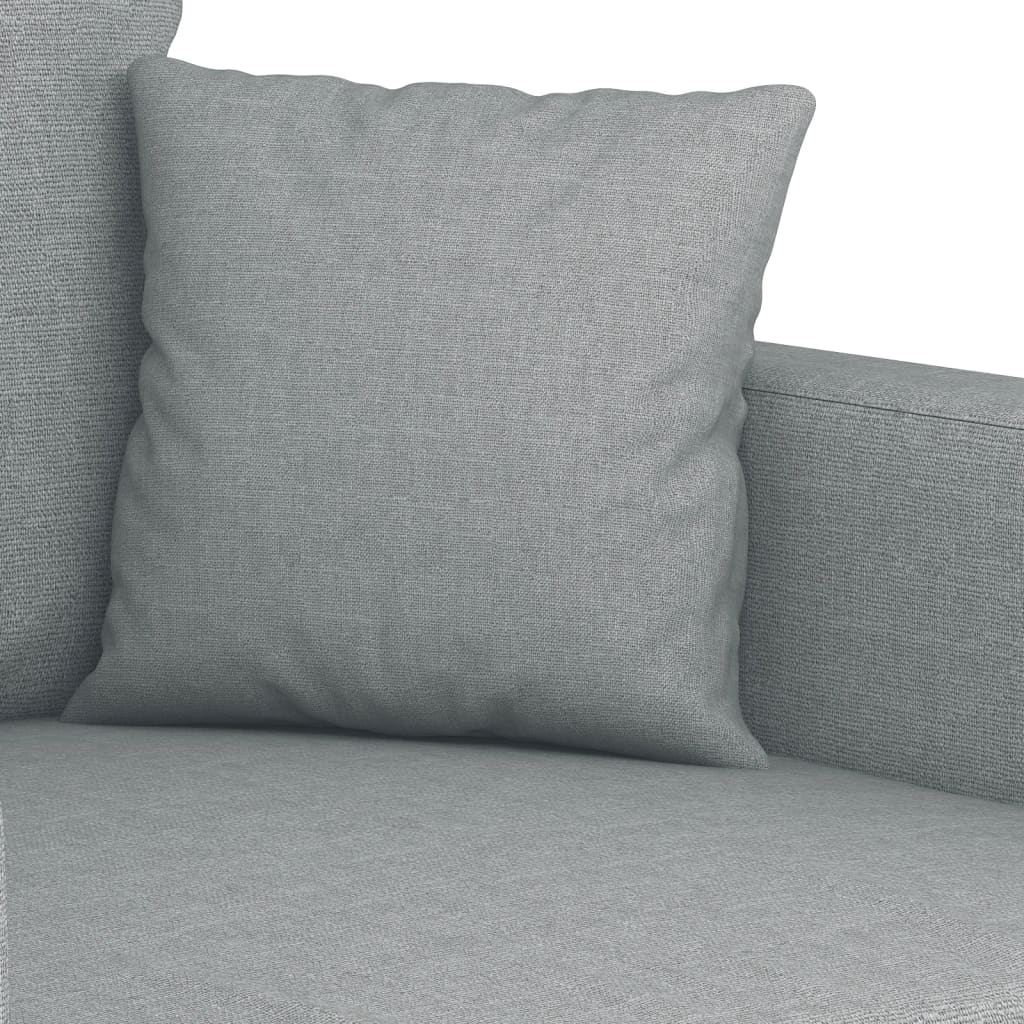 vidaXL 4-tlg. Sofagarnitur mit Kissen Hellgrau Stoff