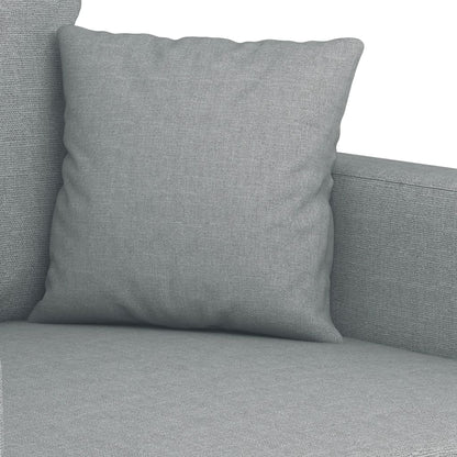 vidaXL 4-tlg. Sofagarnitur mit Kissen Hellgrau Stoff