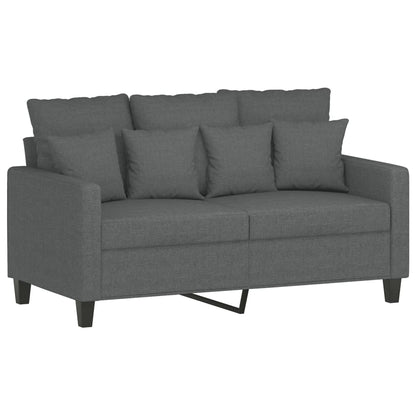 vidaXL 4-tlg. Sofagarnitur mit Kissen Dunkelgrau Stoff