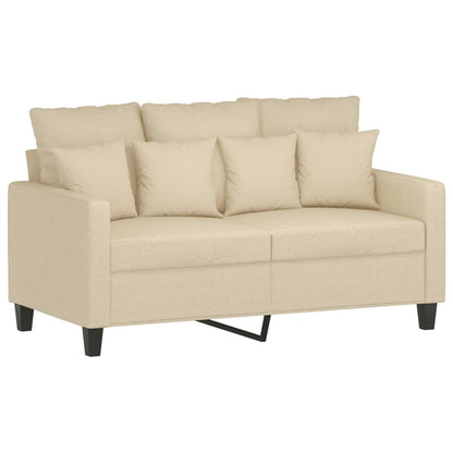 vidaXL 4-tlg. Sofagarnitur mit Kissen Creme Stoff