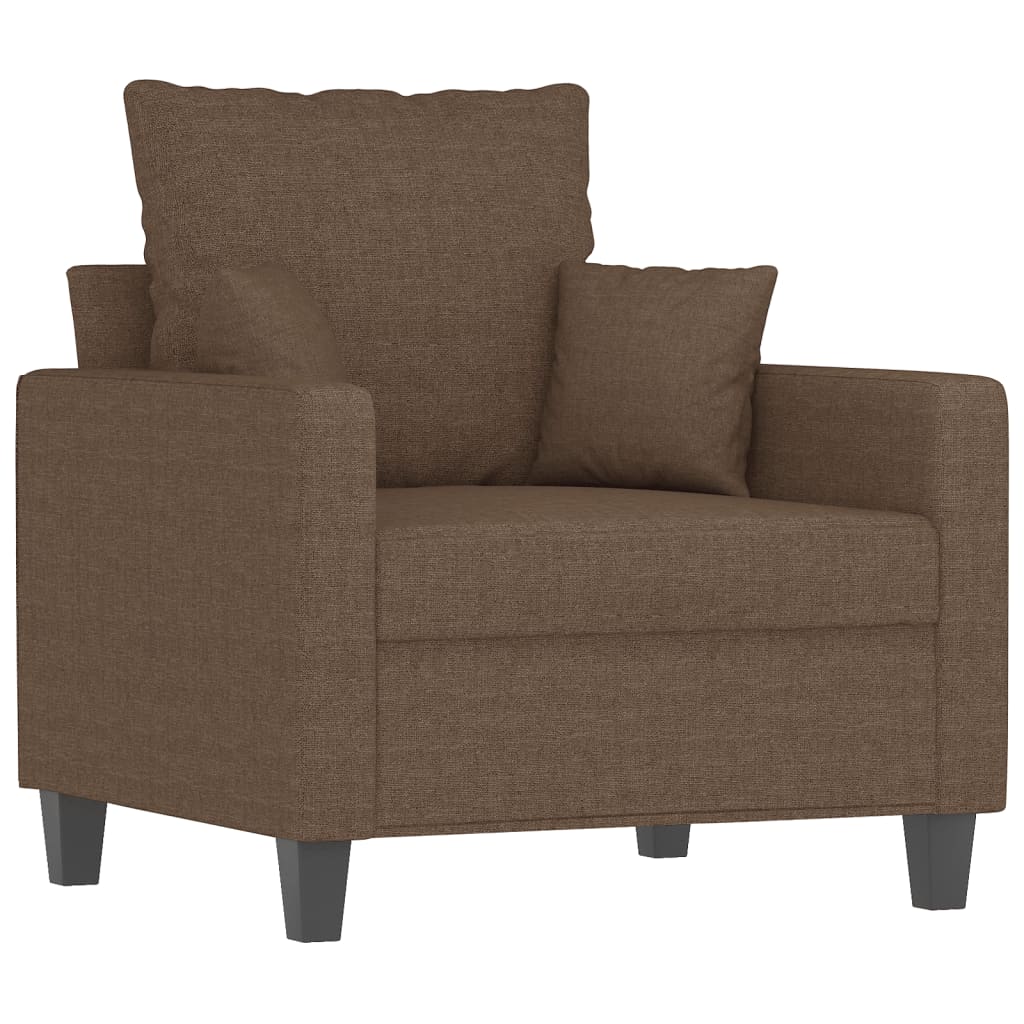 vidaXL 4-tlg. Sofagarnitur mit Kissen Braun Stoff