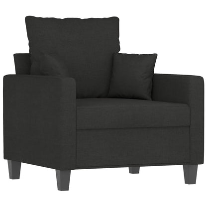 vidaXL 4-tlg. Sofagarnitur mit Kissen Schwarz Stoff