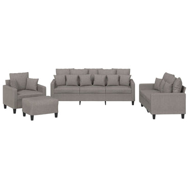 vidaXL 4-tlg. Sofagarnitur mit Kissen Taupe Stoff