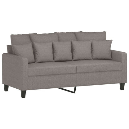 vidaXL 2-tlg. Sofagarnitur mit Kissen Taupe Stoff