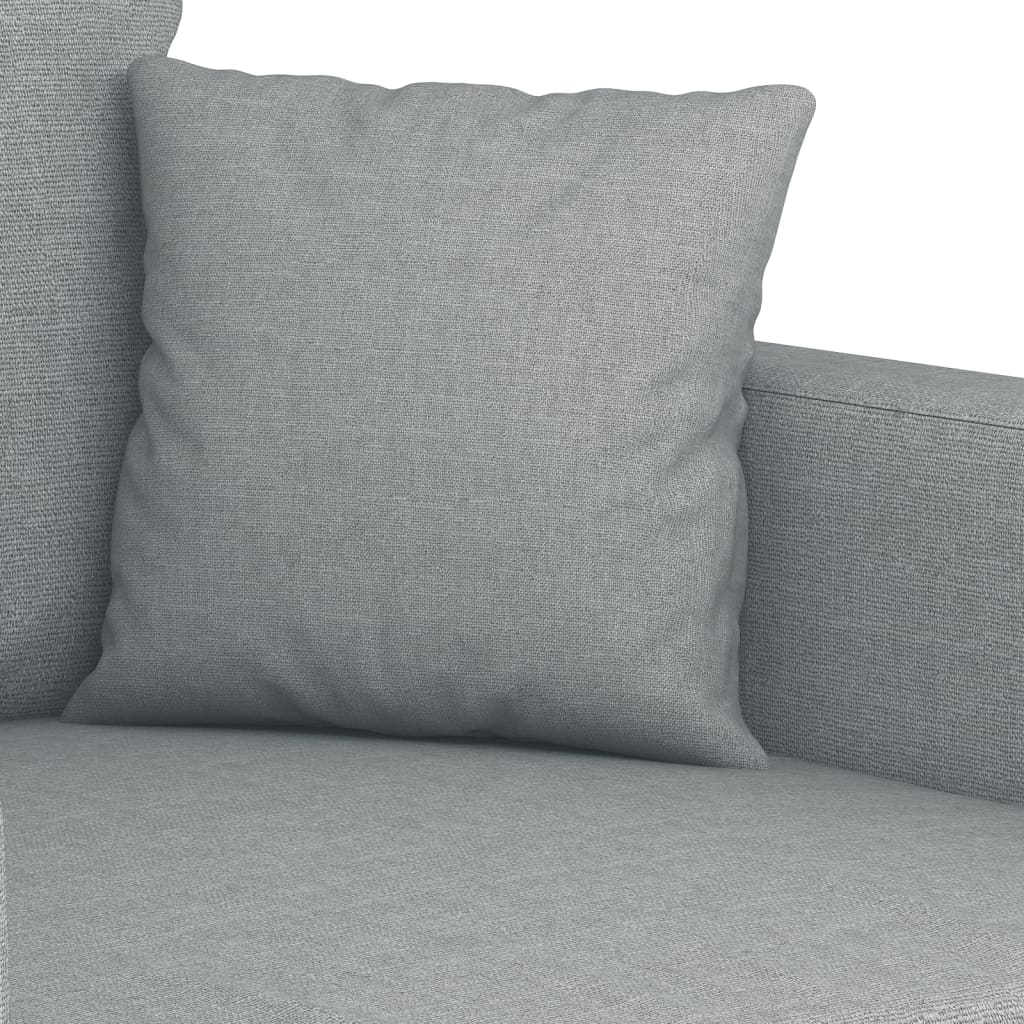 vidaXL 3-tlg. Sofagarnitur mit Kissen Hellgrau Stoff