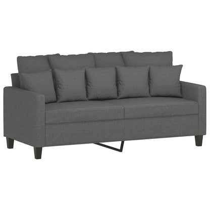 vidaXL Ensemble de canapés 3 pcs avec coussins Tissu Gris foncé