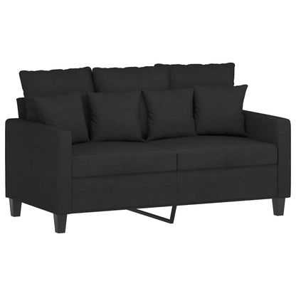 vidaXL Ensemble de canapés 3 pcs avec coussins Tissu Noir
