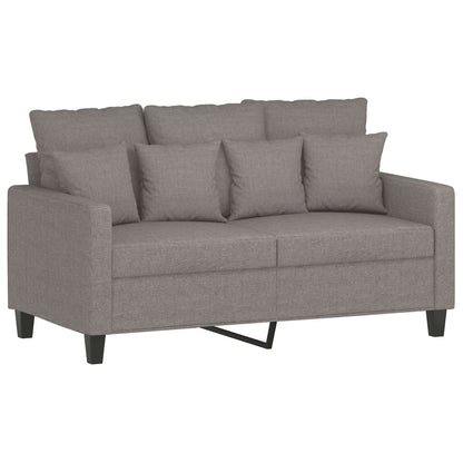 vidaXL 3-tlg. Sofagarnitur mit Kissen Taupe Stoff