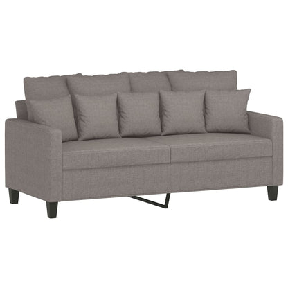 vidaXL 3-tlg. Sofagarnitur mit Kissen Taupe Stoff