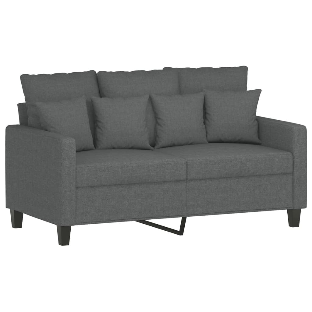 vidaXL Ensemble de canapés 2 pièces avec coussins Tissu Gris foncé