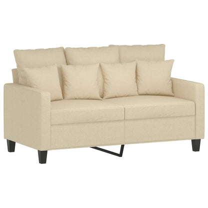vidaXL 3-tlg. Sofagarnitur mit Kissen Creme Stoff