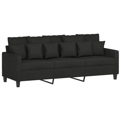vidaXL Ensemble de canapés 3 pcs avec coussins Tissu Noir
