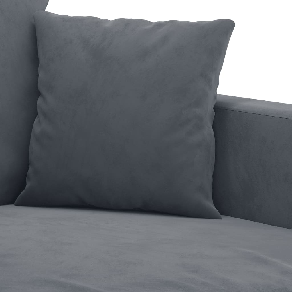 vidaXL 4-tlg. Sofagarnitur mit Kissen Dunkelgrau Samt