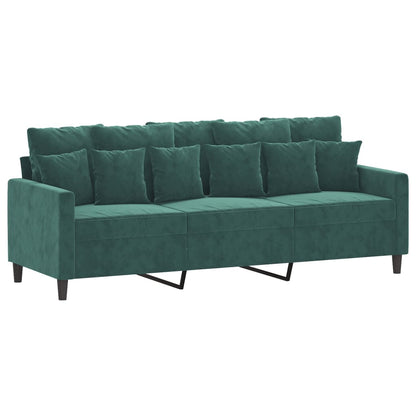 vidaXL Ensemble de canapés 4 pièces avec coussins Velours vert foncé