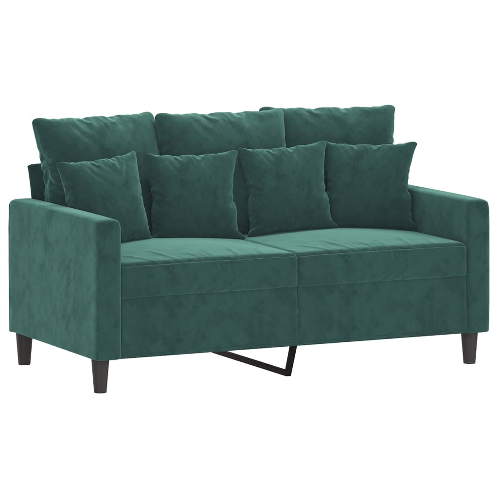 vidaXL Ensemble de canapés 4 pièces avec coussins Velours vert foncé