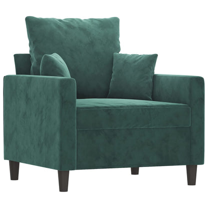 vidaXL Ensemble de canapés 4 pièces avec coussins Velours vert foncé