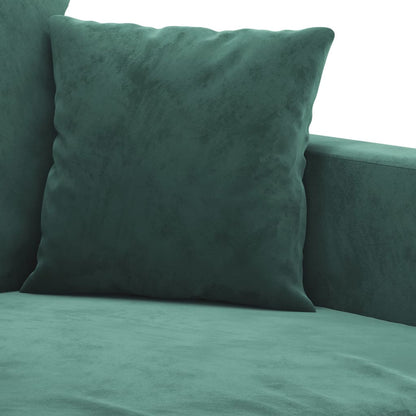 vidaXL Ensemble de canapés 4 pièces avec coussins Velours vert foncé