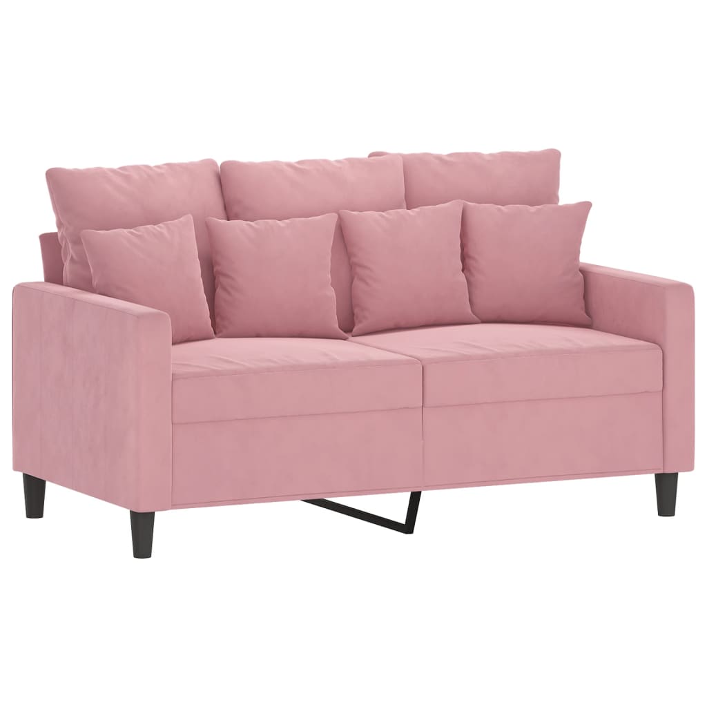 vidaXL 4-tlg. Sofagarnitur mit Kissen Rosa Samt