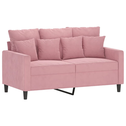 vidaXL 4-tlg. Sofagarnitur mit Kissen Rosa Samt