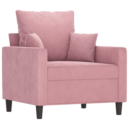 vidaXL 4-tlg. Sofagarnitur mit Kissen Rosa Samt