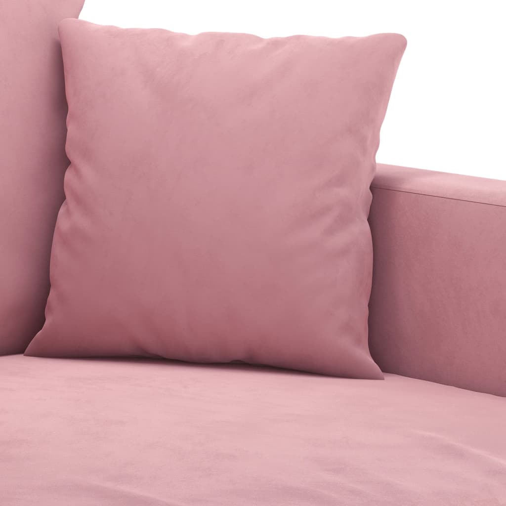 vidaXL 4-tlg. Sofagarnitur mit Kissen Rosa Samt