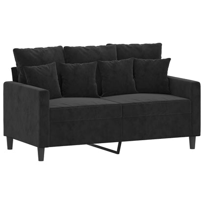 vidaXL 4-tlg. Sofagarnitur mit Kissen Schwarz Samt