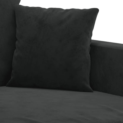 vidaXL 4-tlg. Sofagarnitur mit Kissen Schwarz Samt