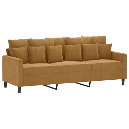 vidaXL 4-tlg. Sofagarnitur mit Kissen Braun Samt