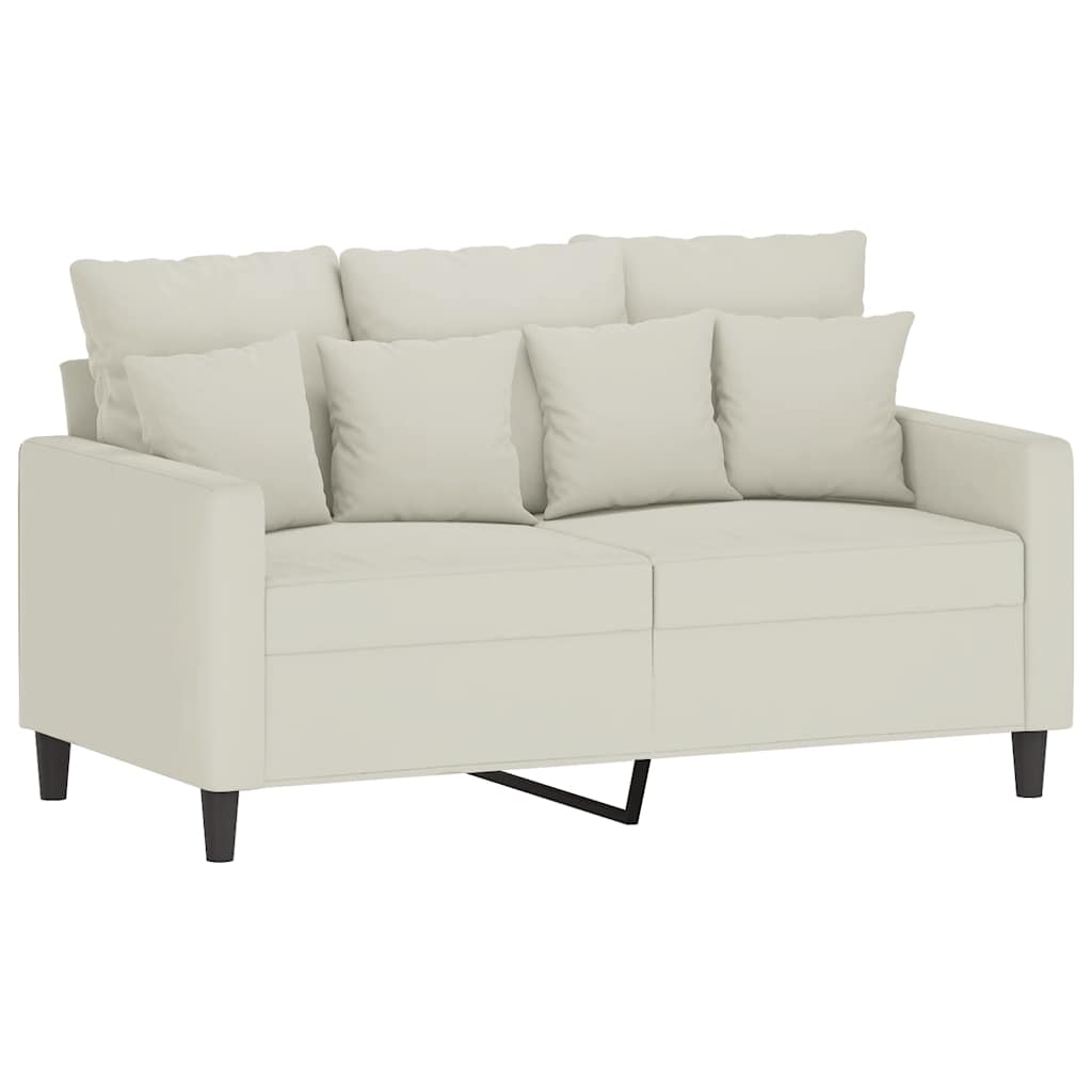 vidaXL 4-tlg. Sofagarnitur mit Kissen Creme Samt
