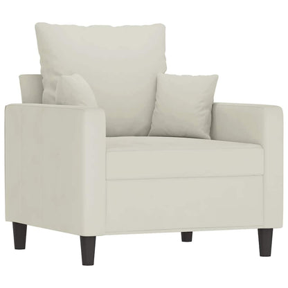 vidaXL 4-tlg. Sofagarnitur mit Kissen Creme Samt