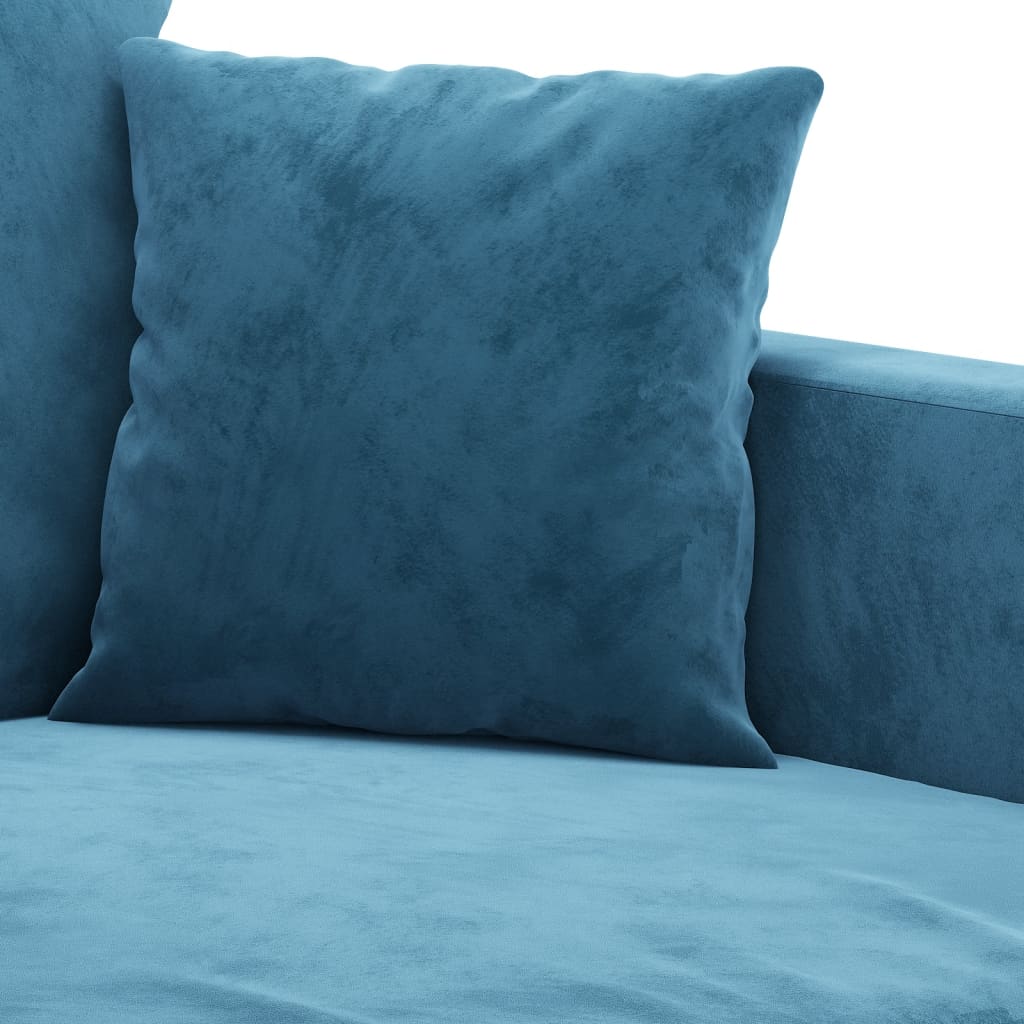 vidaXL 4-tlg. Sofagarnitur mit Kissen Blau Samt