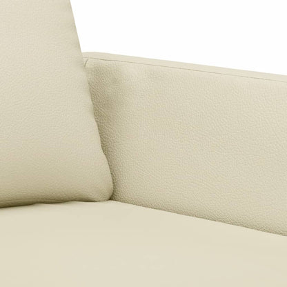 vidaXL 3-tlg. Sofagarnitur mit Kissen Creme Kunstleder