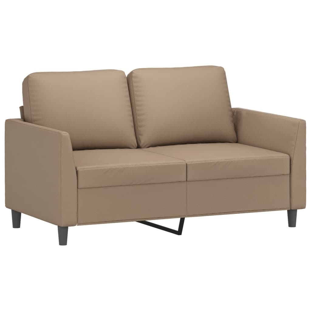 vidaXL 3-tlg. Sofagarnitur mit Kissen Cappuccino-Braun Kunstleder