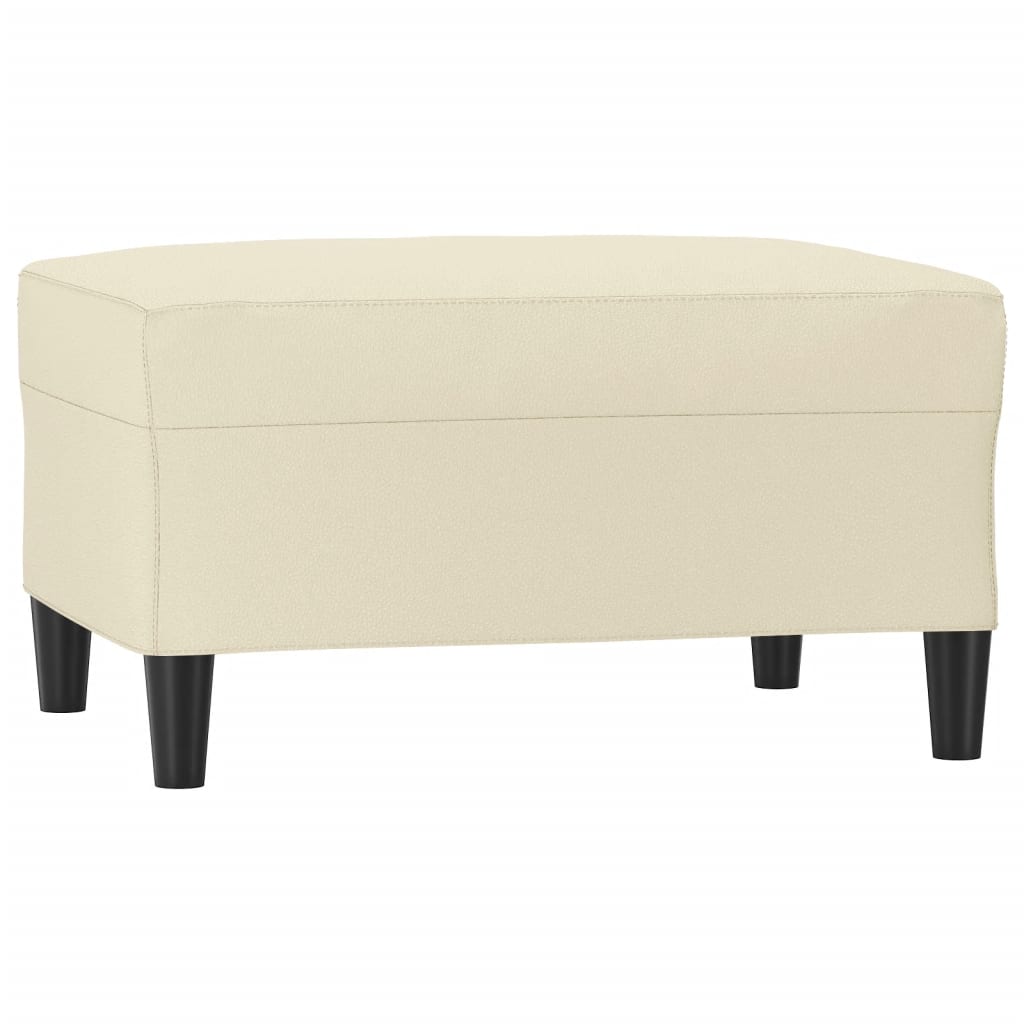 vidaXL Salon de jardin 4 pcs avec coussins Similicuir crème
