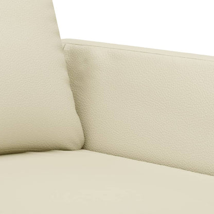 vidaXL Salon de jardin 4 pcs avec coussins Similicuir crème