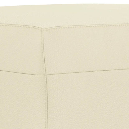 vidaXL Salon de jardin 4 pcs avec coussins Similicuir crème