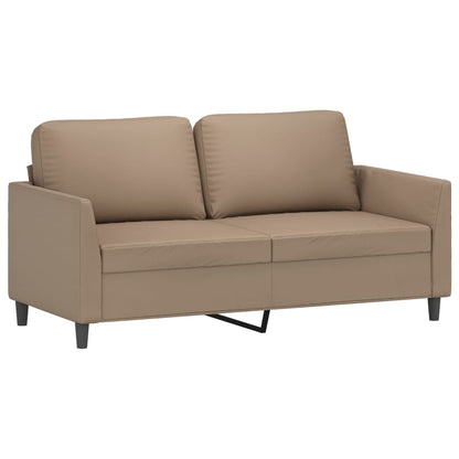 vidaXL 2-tlg. Sofagarnitur mit Kissen Cappuccino-Braun Kunstleder