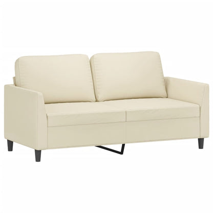 vidaXL 3-tlg. Sofagarnitur mit Kissen Creme Kunstleder