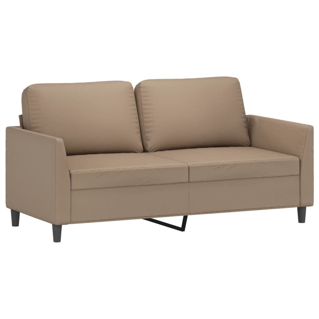 vidaXL 3-tlg. Sofagarnitur mit Kissen Cappuccino-Braun Kunstleder