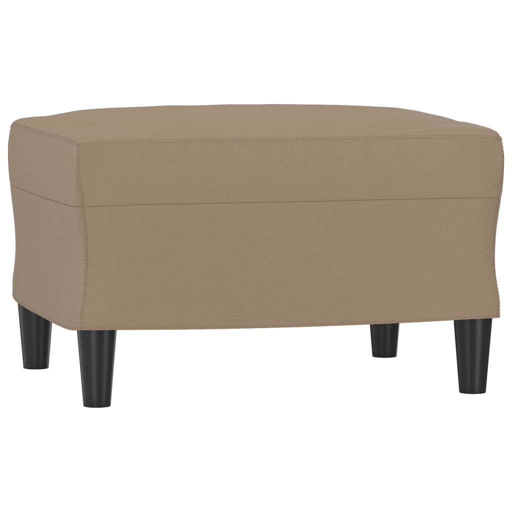 vidaXL 3-tlg. Sofagarnitur mit Kissen Cappuccino-Braun Kunstleder
