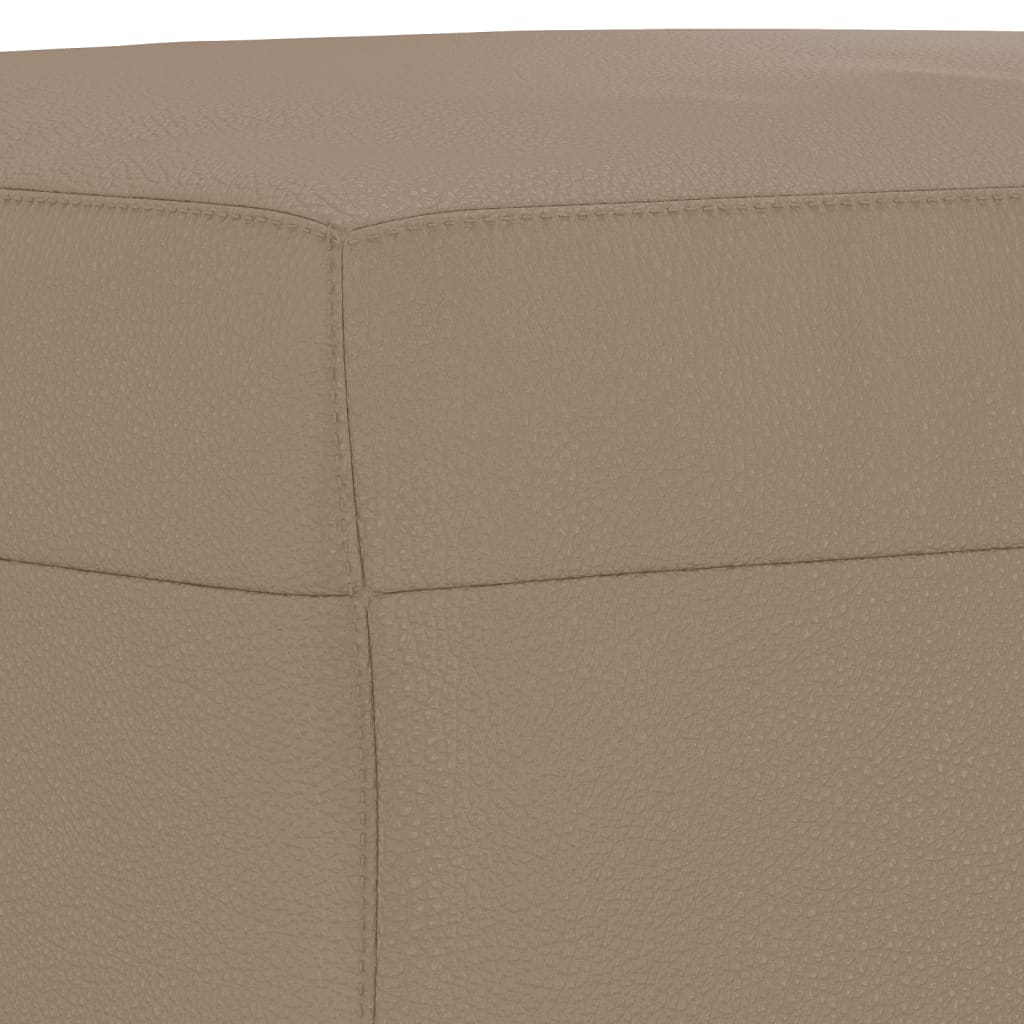 vidaXL 3-tlg. Sofagarnitur mit Kissen Cappuccino-Braun Kunstleder