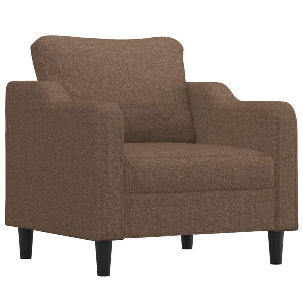 vidaXL 3-tlg. Sofagarnitur mit Kissen Braun Stoff