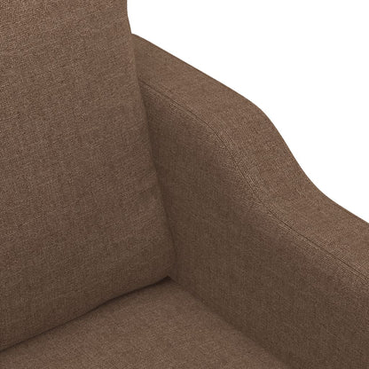 vidaXL 3-tlg. Sofagarnitur mit Kissen Braun Stoff