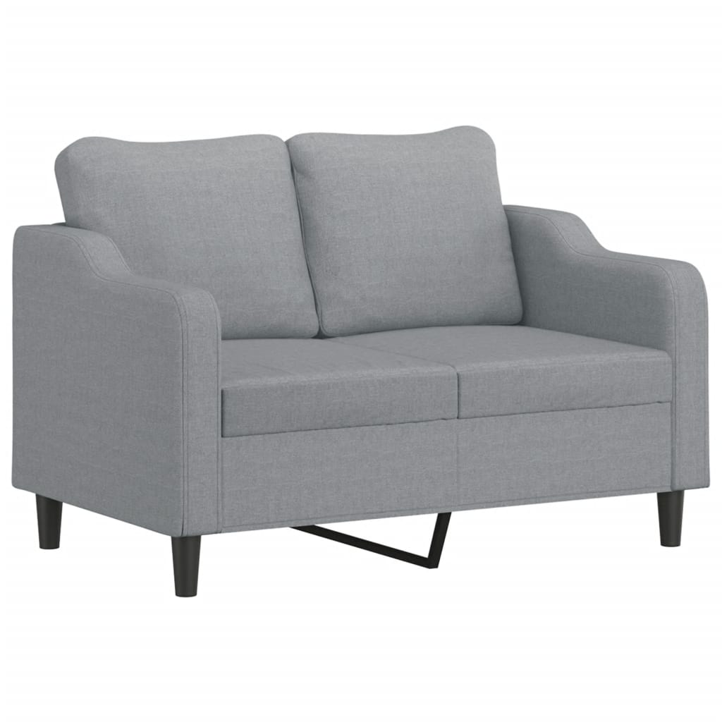 vidaXL Ensemble de canapés 4 pièces avec coussins Tissu Gris clair