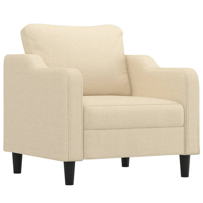 vidaXL 4-tlg. Sofagarnitur mit Kissen Creme Stoff