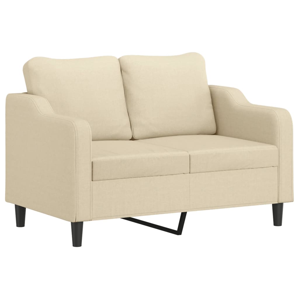 vidaXL 4-tlg. Sofagarnitur mit Kissen Creme Stoff