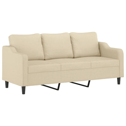 vidaXL 4-tlg. Sofagarnitur mit Kissen Creme Stoff