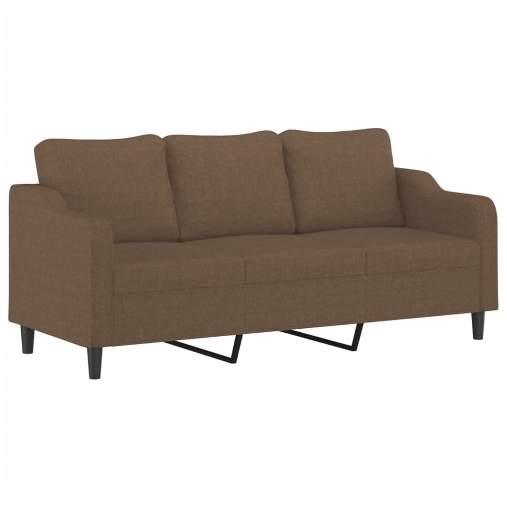 vidaXL 4-tlg. Sofagarnitur mit Kissen Braun Stoff