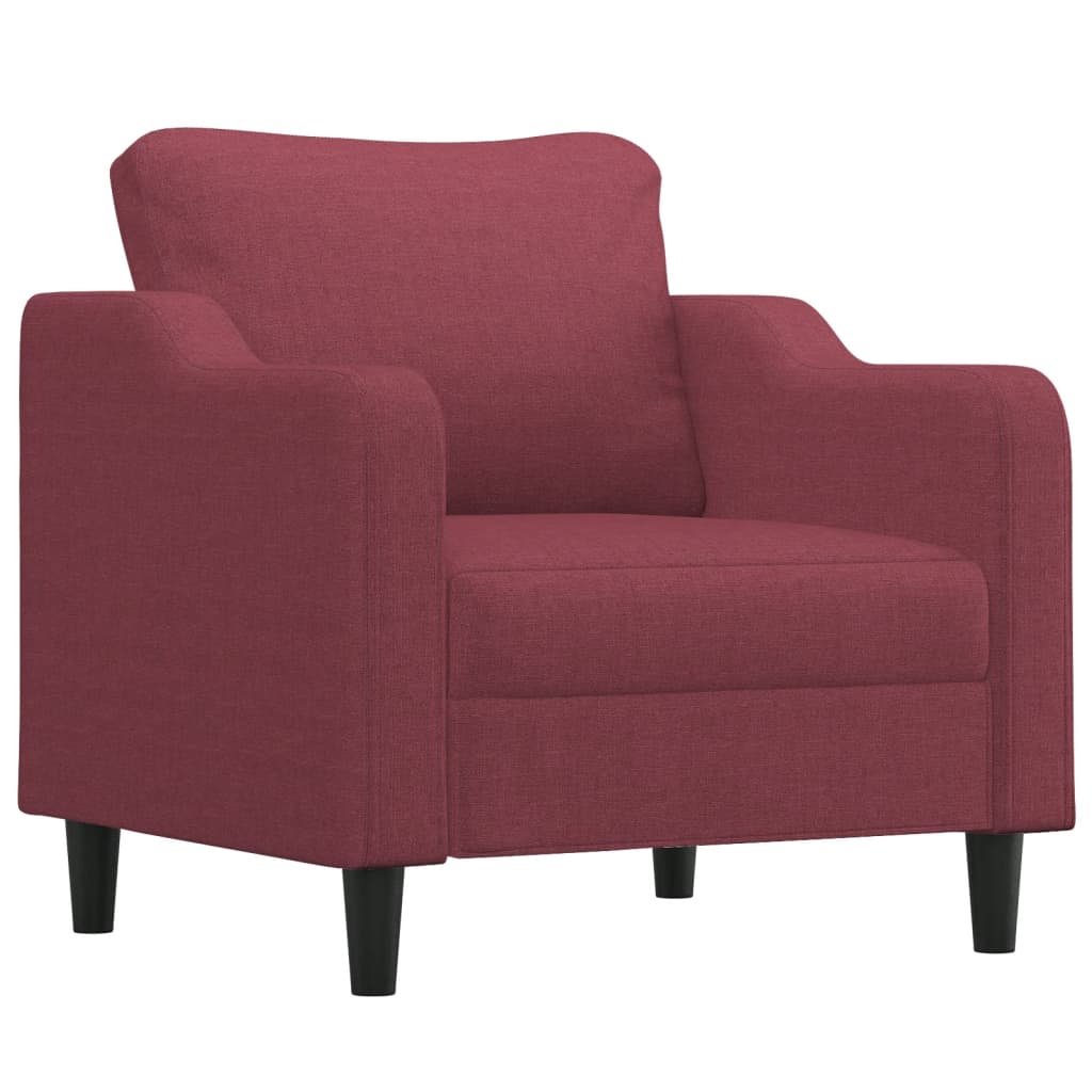 vidaXL 4-tlg. Sofagarnitur mit Kissen Weinrot Stoff