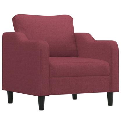 vidaXL 4-tlg. Sofagarnitur mit Kissen Weinrot Stoff
